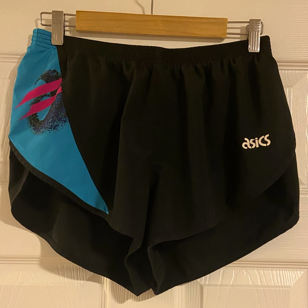 Vintage ASICS side slit Neon retro RUNNING SHORTS